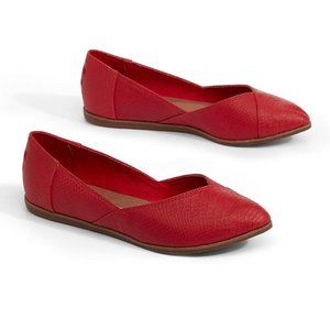 Toms Jutti Red Faux Snake Flats sz 8.5